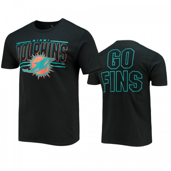 Miami Dolphins Black Slogan 2-Hit Junk Food T-Shir...