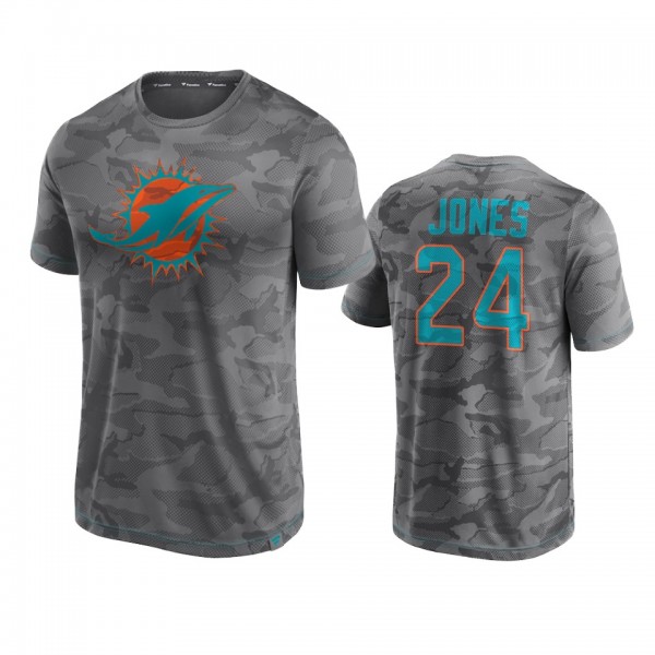 Miami Dolphins Byron Jones Gray Camo Jacquard T-Shirt