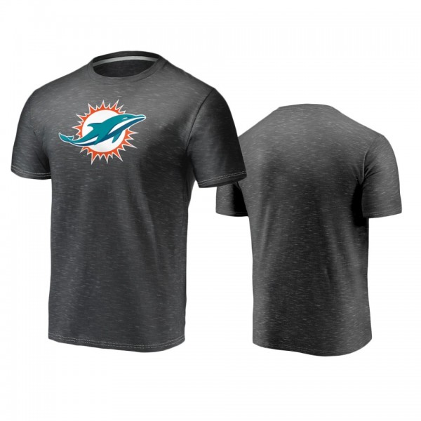 Miami Dolphins Charcoal Space Dye Primary Logo T-Shirt