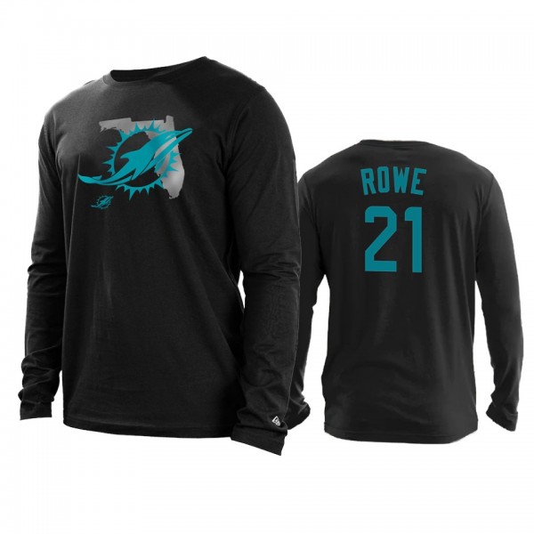Miami Dolphins Eric Rowe Black State Long Sleeve T...
