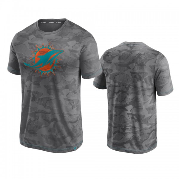 Miami Dolphins Gray Camo Jacquard T-Shirt