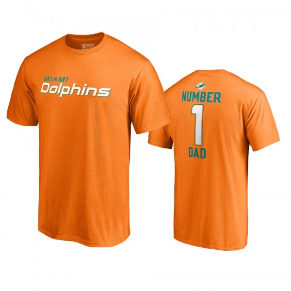 Miami Dolphins Orange 2019 Father's Day #1 Dad T-S...