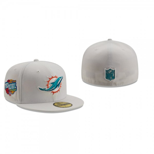 Miami Dolphins White 1999 Pro Bowl Patch AQUA Undervisor 59FIFTY Hat