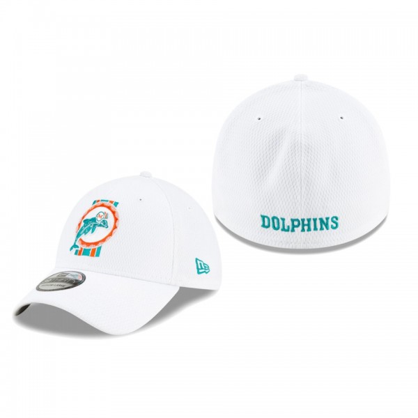 Miami Dolphins White 2021 NFL Training Camp Historic Logo 39THIRTY Hat