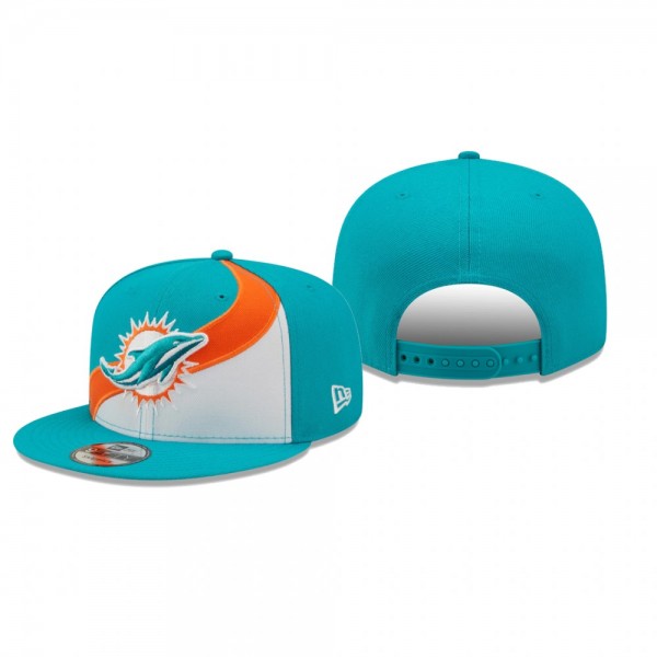 Miami Dolphins White Aqua Wave 9FIFTY Snapback Hat