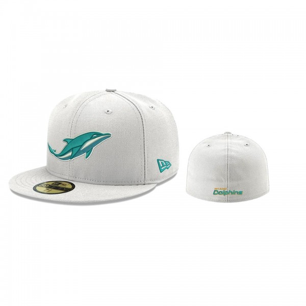 Miami Dolphins White Omaha Elemental 59FIFTY Hat