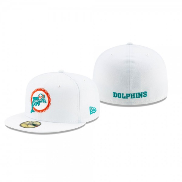 Miami Dolphins White Omaha Historic 59FIFTY Fitted...