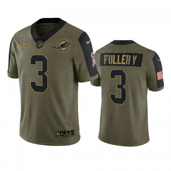 Miami Dolphins Will Fuller V Olive 2021 Salute To Service Limited Jersey