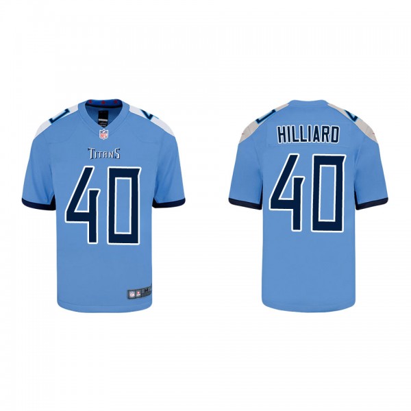 Youth Dontrell Hilliard Tennessee Titans Light Blue Game Jersey