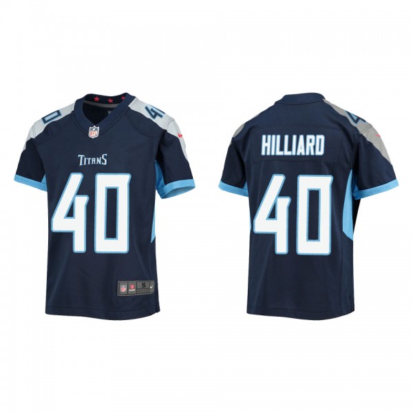 Youth Dontrell Hilliard Tennessee Titans Navy Game Jersey
