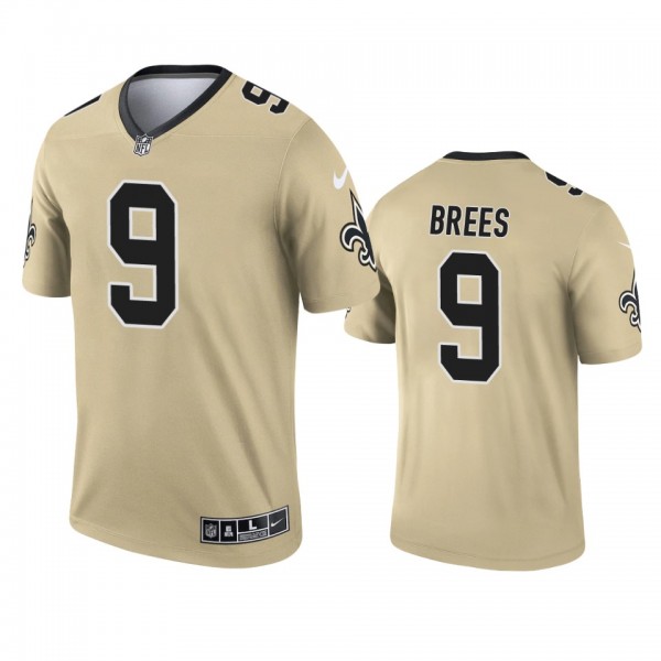 New Orleans Saints Drew Brees Gold 2021 Inverted L...