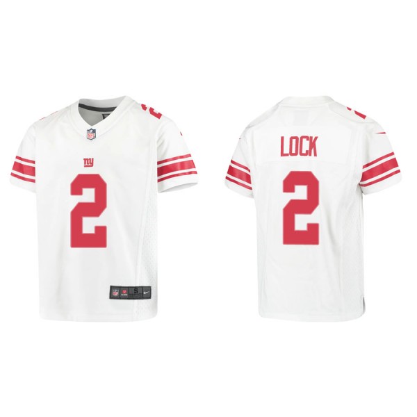 Youth New York Giants Drew Lock White Game Jersey