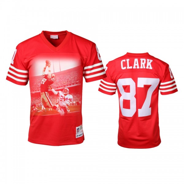 San Francisco 49ers Dwight Clark Red The Catch Jer...