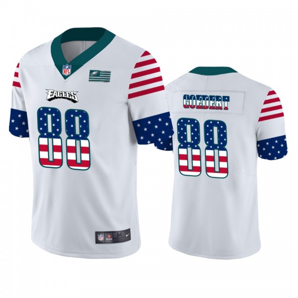 Dallas Goedert Philadelphia Eagles White Independence Day Stars & Stripes Jersey