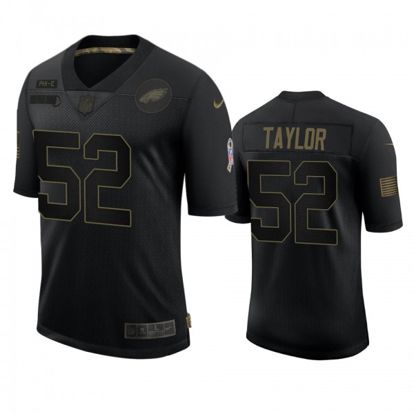 Philadelphia Eagles Davion Taylor Black 2020 Salute to Service Limited Jersey