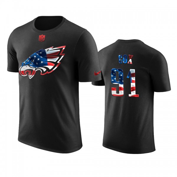 Philadelphia Eagles Fletcher Cox Black 2020 Independence Day Stars & Stripes T-shirt