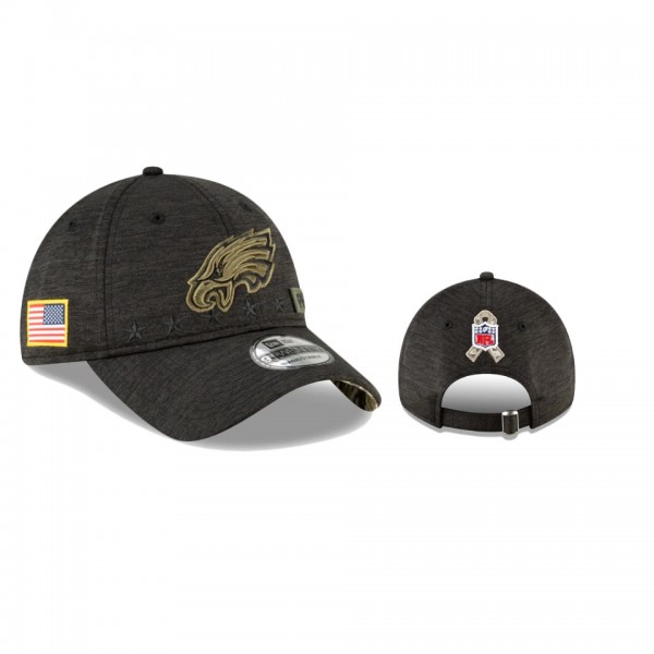 Philadelphia Eagles Heather Black 2020 Salute to Service 9TWENTY Adjustable Hat