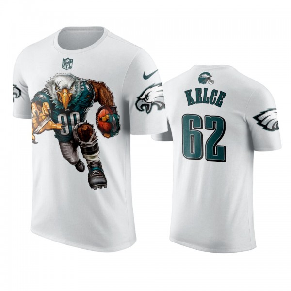 Men's Philadelphia Eagles Jason Kelce White Extreme Eagle T-Shirt