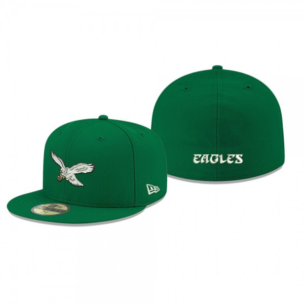 Philadelphia Eagles Kelly Green Omaha Throwback 59FIFTY Fitted Hat