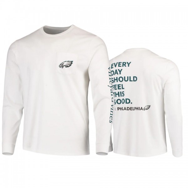 Philadelphia Eagles White Vineyard Vines Every Day Should Feel This Good T-Shirt