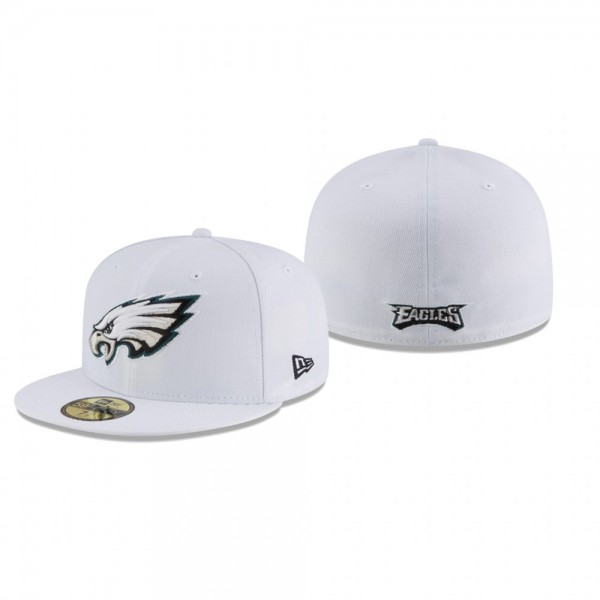 Philadelphia Eagles White Omaha 59FIFTY Fitted Hat