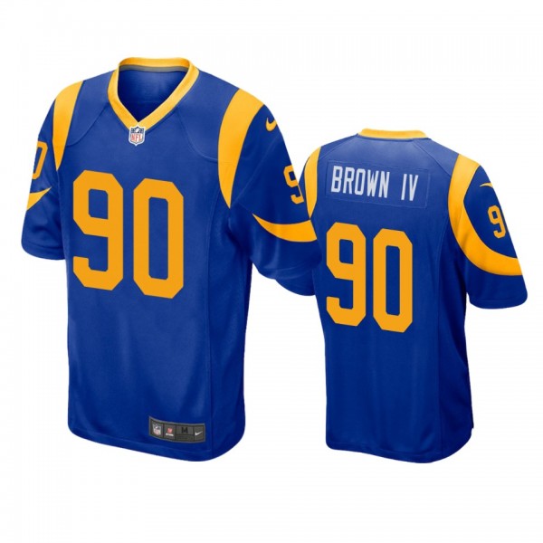 Los Angeles Rams Earnest Brown IV Royal Game Jerse...