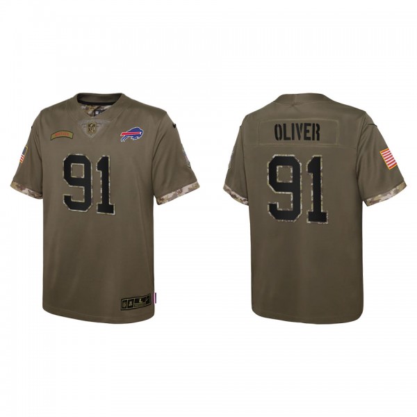 Ed Oliver Youth Buffalo Bills Olive 2022 Salute To...