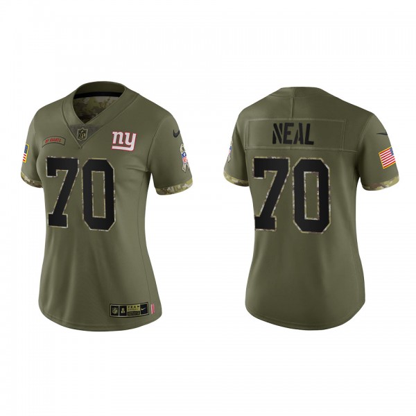 Evan Neal Women's New York Giants Olive 2022 Salute To Service Limited Jersey