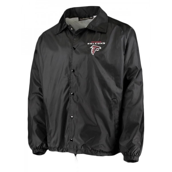 Atlanta Falcons Black Classic Coaches Raglan Full-Snap Windbreaker Jacket