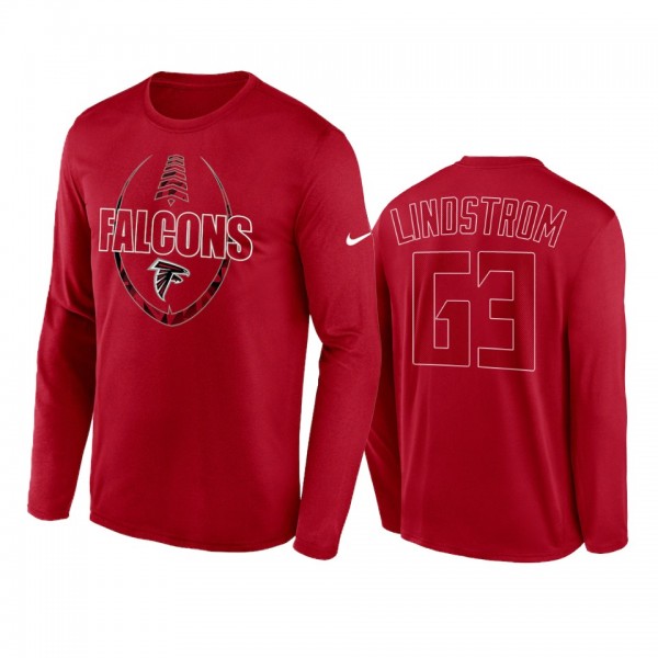 Atlanta Falcons Chris Lindstrom Red Icon Legend Performance Long Sleeve T-Shirt