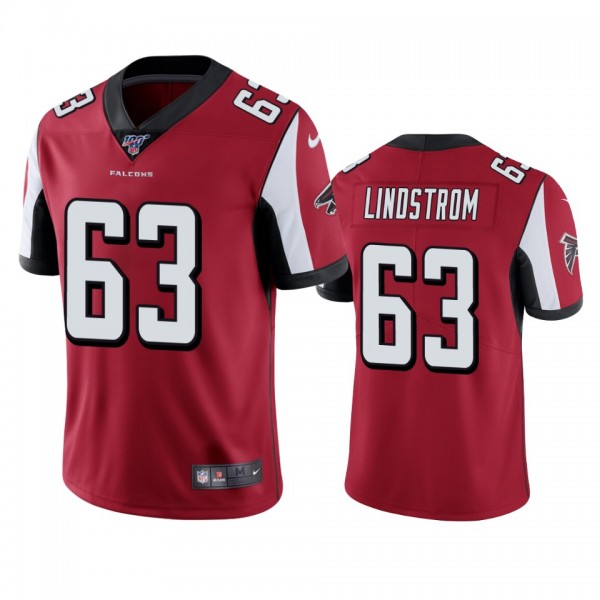 Atlanta Falcons Chris Lindstrom Red 100th Season V...