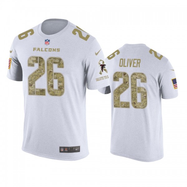 Atlanta Falcons Isaiah Oliver White Salute to Service T-Shirt