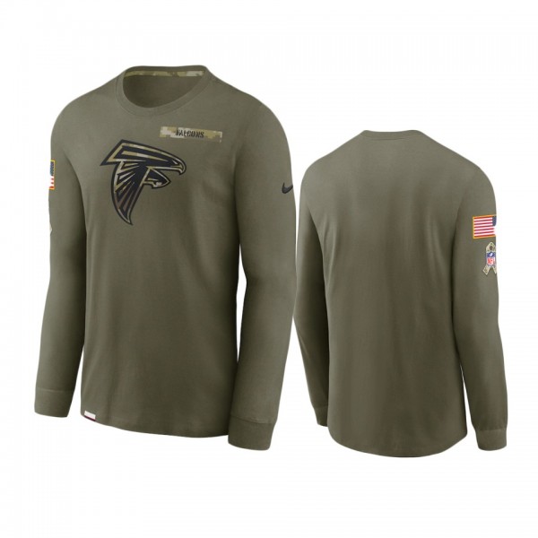 Atlanta Falcons Olive 2021 Salute To Service Performance Long Sleeve T-Shirt