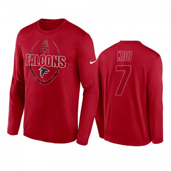Atlanta Falcons Younghoe Koo Red Icon Legend Performance Long Sleeve T-Shirt