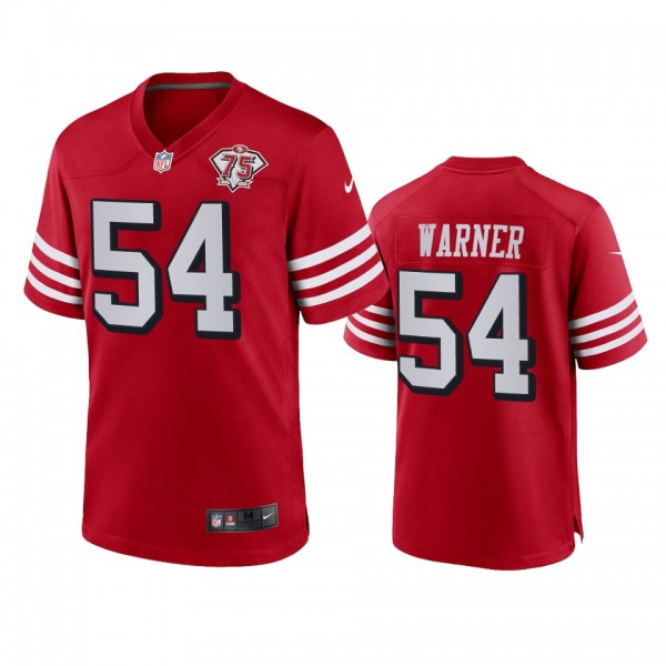San Francisco 49ers Fred Warner Scarlet 75th Anniv...