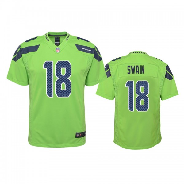 Seattle Seahawks Freddie Swain Green Color Rush Ga...