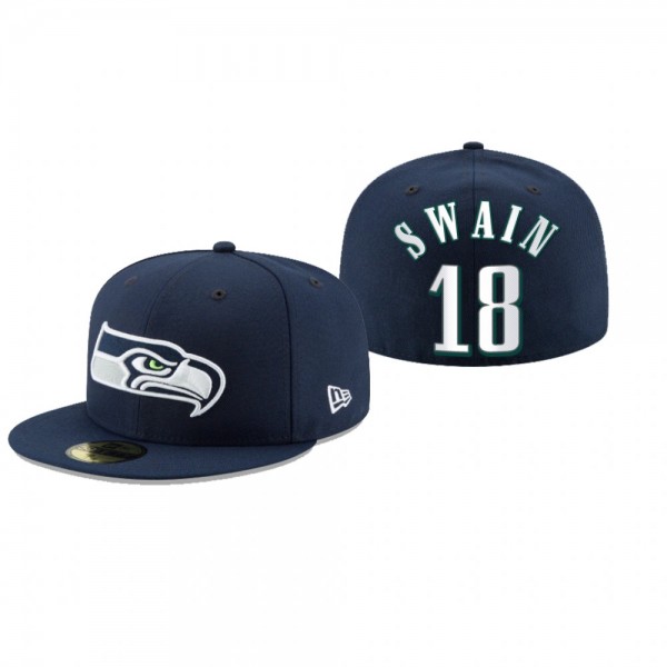 Seattle Seahawks Freddie Swain Navy Omaha 59FIFTY ...