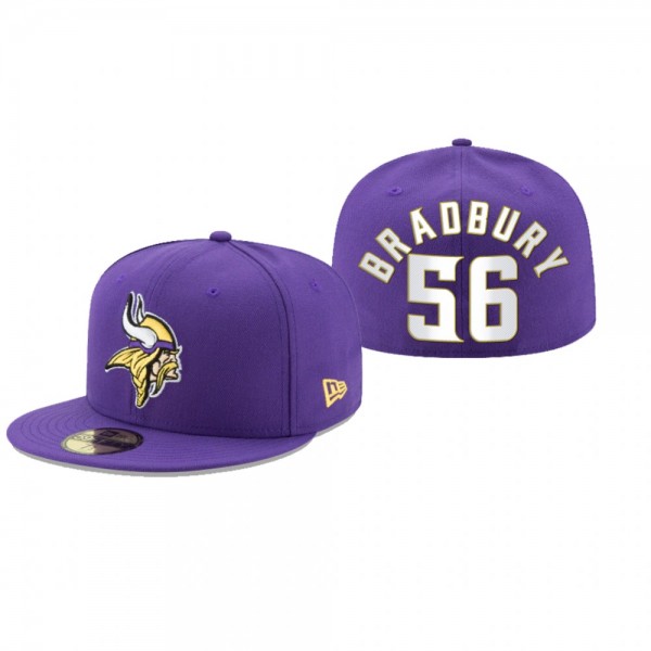 Minnesota Vikings Garrett Bradbury Purple Omaha 59FIFTY Fitted Hat