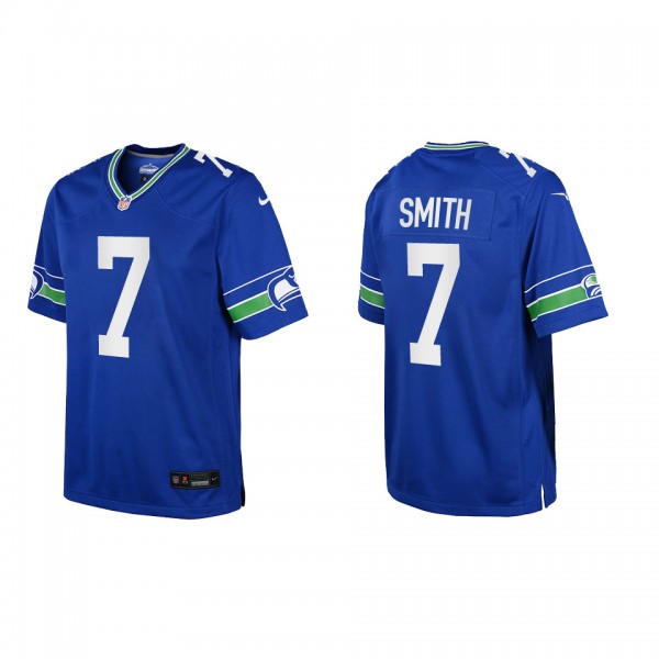 Geno Smith Youth Seattle Seahawks Royal Throwback Game Jersey