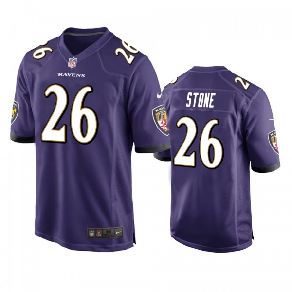 Baltimore Ravens Geno Stone Purple Game Jersey