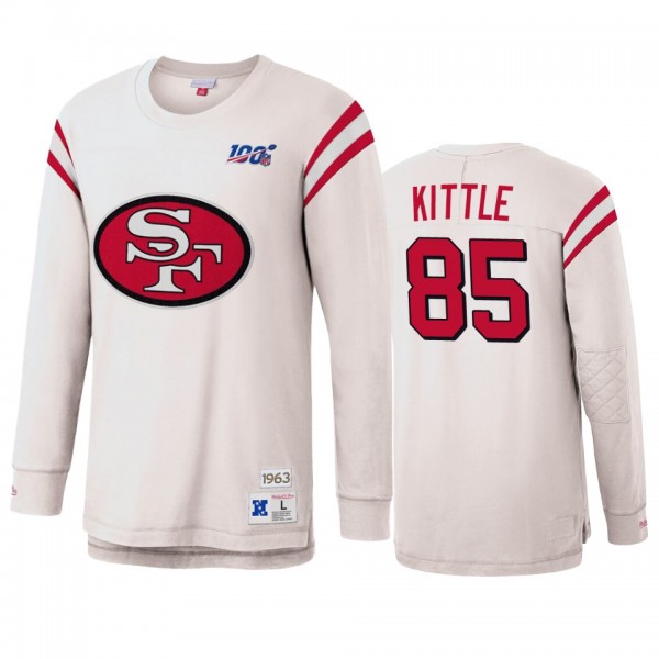 San Francisco 49ers George Kittle Mitchell & Ness White NFL 100 Team Inspired T-Shirt