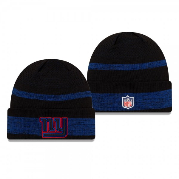 New York Giants Black 2021 NFL Sideline Tech Cuffed Knit Hat