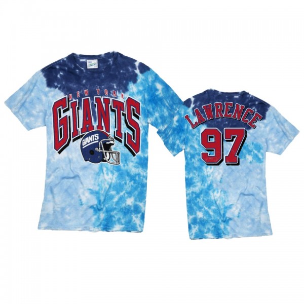 New York Giants Dexter Lawrence Royal Tri Dye Vintage Tubular T-shirt