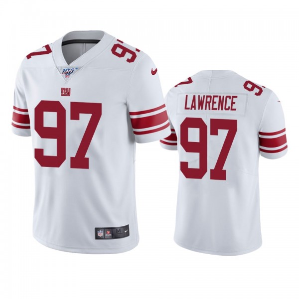 New York Giants Dexter Lawrence White 100th Season Vapor Limited Jersey