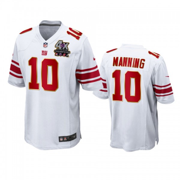 New York Giants Eli Manning White 4X Super Bowl Ch...