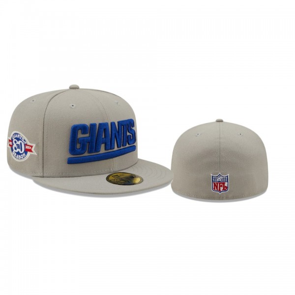 New York Giants Gray Team 80th Anniversary 59FIFTY...