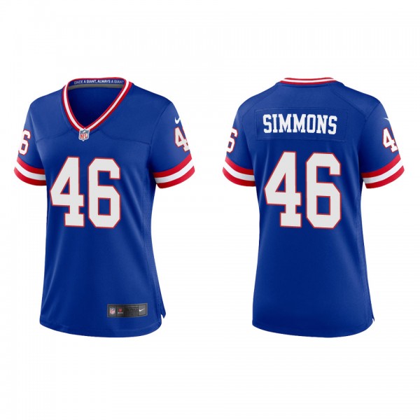 Women's New York Giants Isaiah Simmons Royal Classic Game Jersey