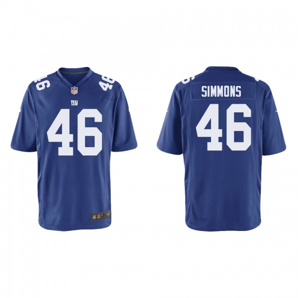 Youth New York Giants Isaiah Simmons Royal Game Je...