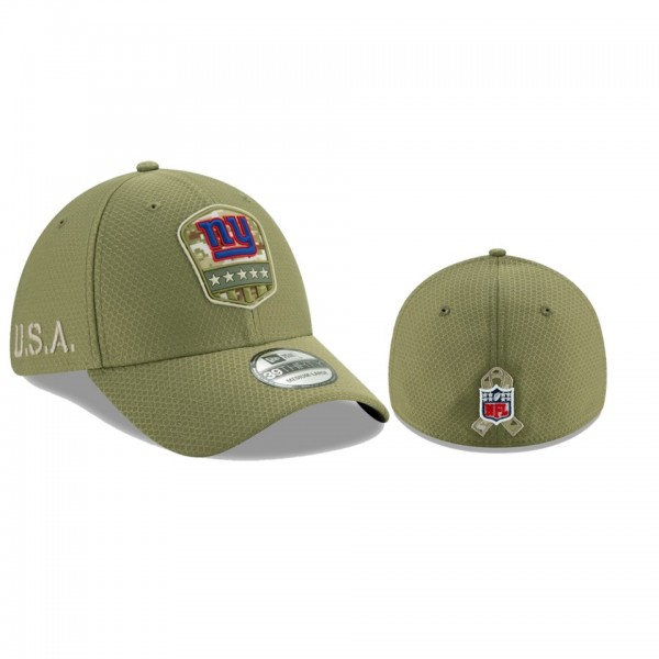 New York Giants Olive 2019 Salute to Service Sideline 39THIRTY Flex Hat