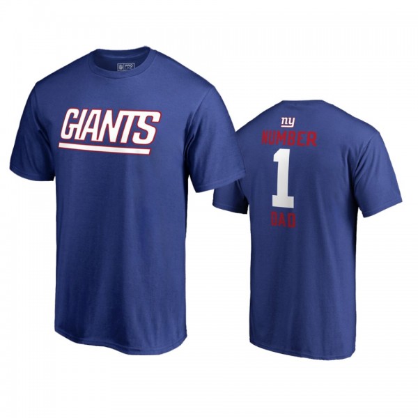 New York Giants Royal 2019 Father's Day #1 Dad T-S...